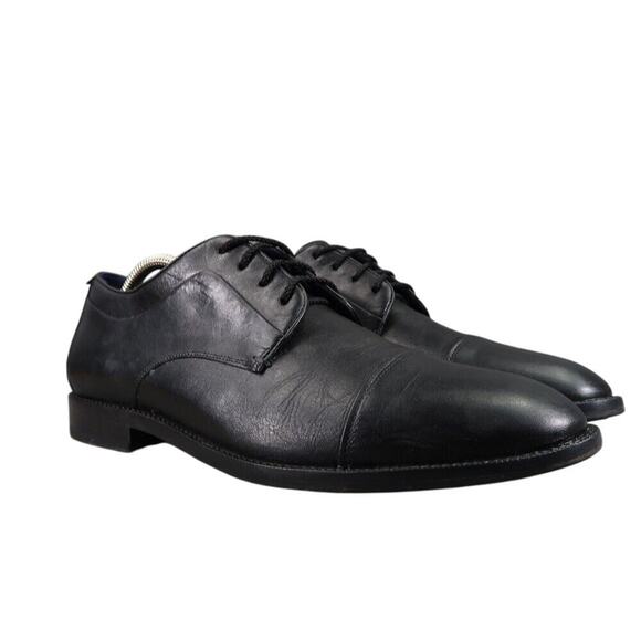 Cole Haan Shoes Men 8.5 Oxford Classic Professional Formal Leather Cap Toe Black - Picture 1 of 15